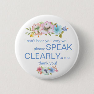 Rainbow hibiscus och blue hard of hear döv knapp