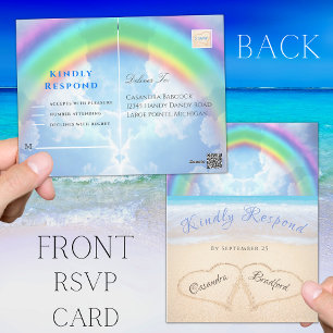 Rainbow Himlar Beach Wedding OSA Postcard Vykort