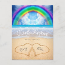 Rainbow Himlar Beach Wedding OSA Postcard