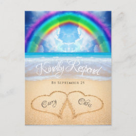 Rainbow Himlar Beach Wedding OSA Postcard Vykort