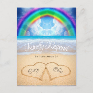 Rainbow Himlar Beach Wedding OSA Postcard Vykort
