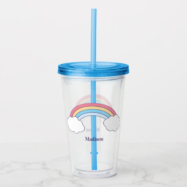 Rainbow Himlar, egna namntumörer Take Away Mugg (Framsida)