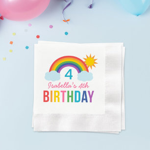 Rainbow Himlar Modern Girl Anpassningsbar Födelse Pappersservett