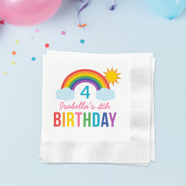 Rainbow Himlar Modern Girl Anpassningsbar Födelsed Pappersservett