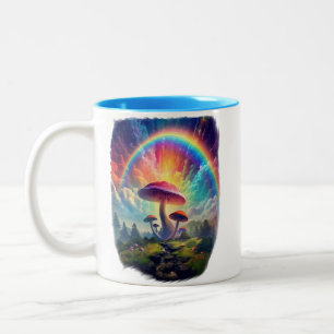 Rainbow Himlar Mushroom Två-Tonad Mugg