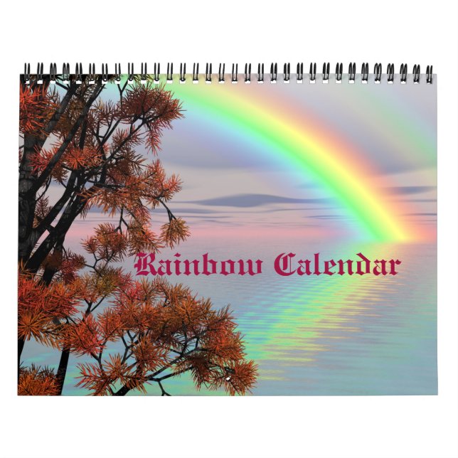 Rainbow Himmel Nature Destiny Anpassningsbar Calen Kalender (Omslag)
