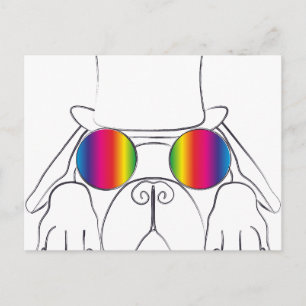 Rainbow Hippie Hund Vykort