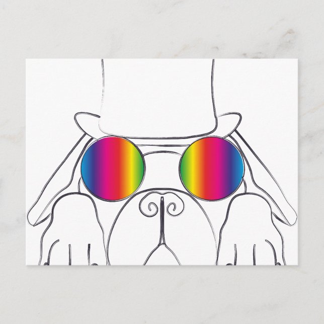 Rainbow Hippie Hund Vykort (Framsida)
