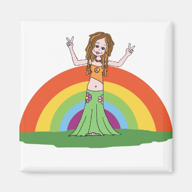 Rainbow Hippie Magnet (Framsidan)