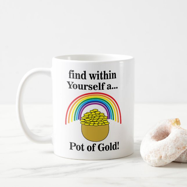 Rainbow hittar inom dig en bit Guld Kaffemugg (Med munk)
