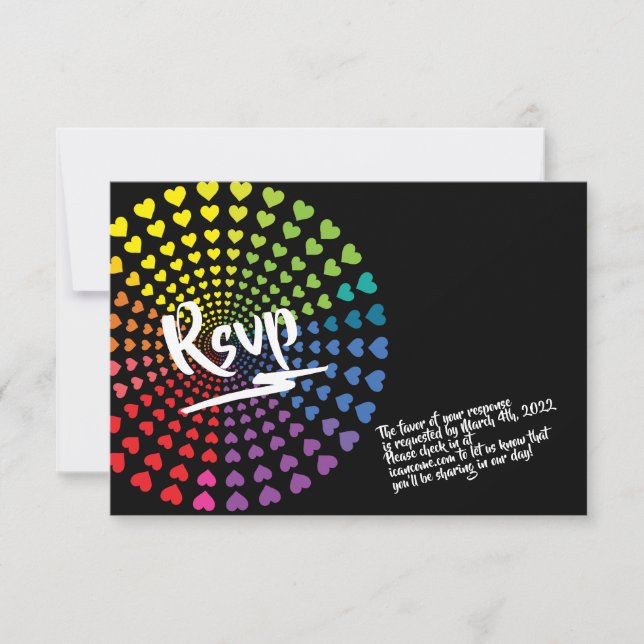 RAINBOW-HJÄRTOR Bat mitzvah Party-kort Inbjudningar (Framsida)