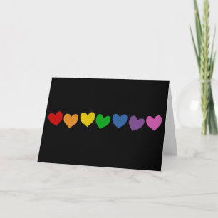 RAINBOW-HJÄRTOR SOM KOMMER UT FRÅN HBT-PRIDE 2 TACK KORT