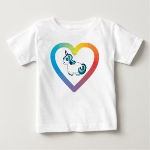 Rainbow hjärtunicorn t shirt