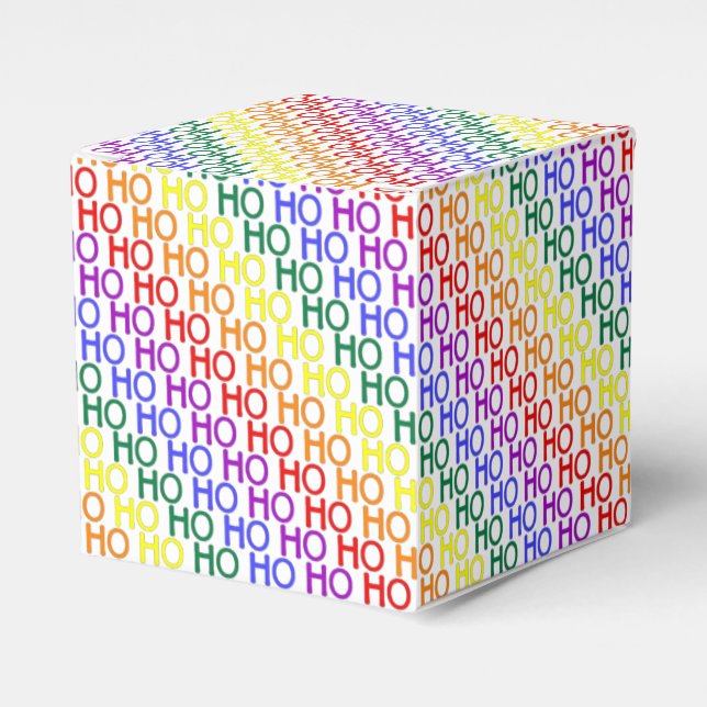 Rainbow Ho Ho Ho Mönster Gift Boxes Presentaskar (Framsidan Sidan)