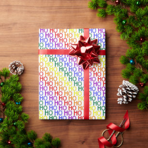 Rainbow Ho Ho Ho Mönster Wrapping Papper Presentpapper