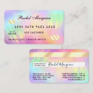 Rainbow Holografiska Iridescent Unicorn Kredit Visitkort