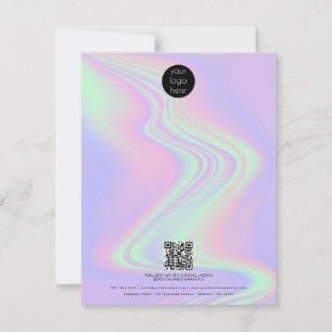 Rainbow HoloGraph Business Logotyp QR-kod Anteckningskort