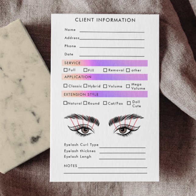 Rainbow HoloGraph Eyelash Extensions Karta Visitkort (Rainbow Holographic Eyelash Extensions Map Business Card)