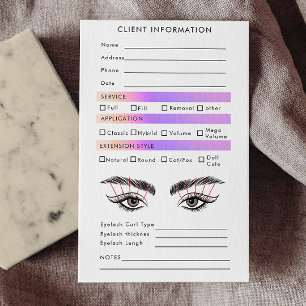 Rainbow HoloGraph Eyelash Extensions Karta Visitkort