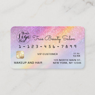 Rainbow HoloGraph Glitter Ombre Logotyp Kredit Visitkort
