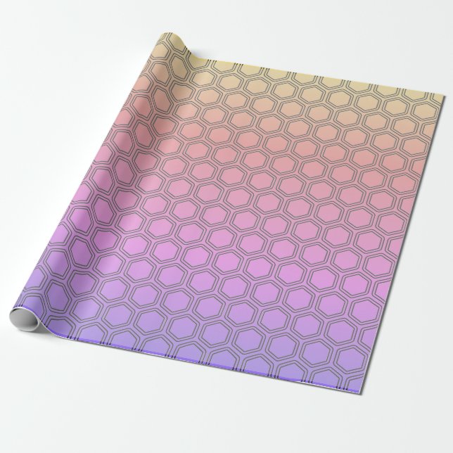 Rainbow Honeycomb Presentpapper (Utrullad)