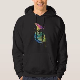 Rainbow Horn Design för Fransk Horn Players Hoodie