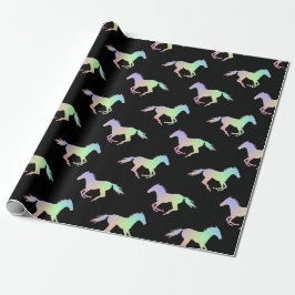 Rainbow Horse Silhouette Black Presentpapper