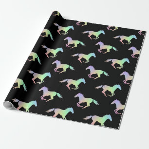 Rainbow Horse Silhouette Black Presentpapper