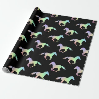 Rainbow Horse Silhouette Black Presentpapper