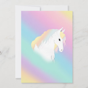 Rainbow Horse Unicorn Equestrian Girly Inbjudningar