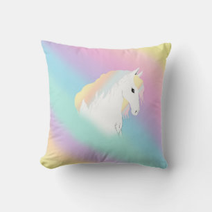 Rainbow Horse Unicorn Equestrian Girly Kudde