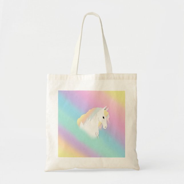 Rainbow Horse Unicorn Equestrian Girly Tygkasse (Framsidan)