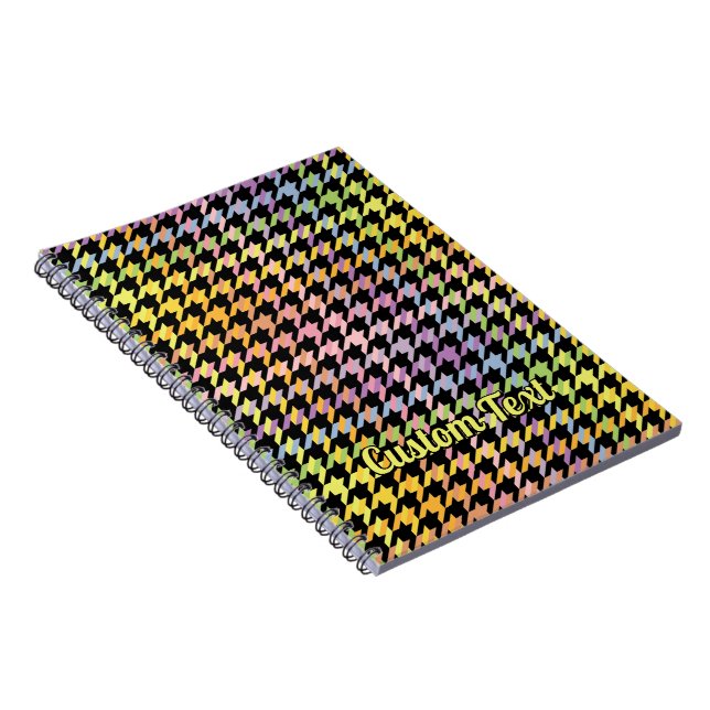 Rainbow Houndstooth Mönster Anteckningsbok (Högra Sidan)