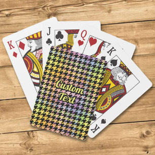 Rainbow Houndstooth Mönster Casinokort