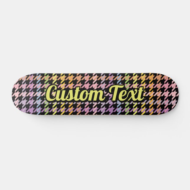 Rainbow Houndstooth Mönster Mini Skateboard Bräda 18,5 Cm (Horz)