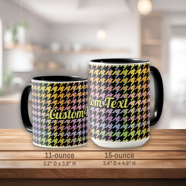 Rainbow Houndstooth Mönster Mugg (Skapare uppladdad)
