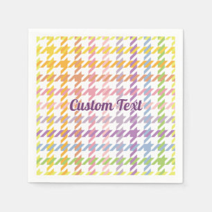 Rainbow Houndstooth Mönster Pappersservett