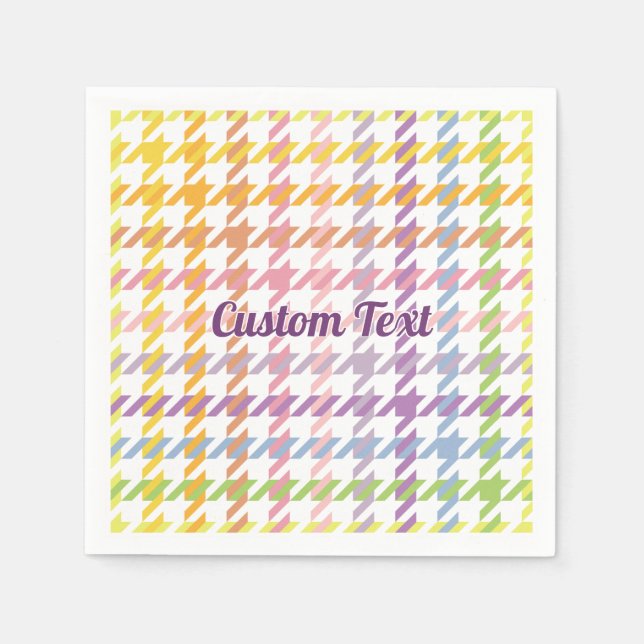 Rainbow Houndstooth Mönster Pappersservett (Framsidan)