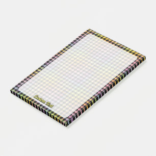 Rainbow Houndstooth Mönster Post-it Block