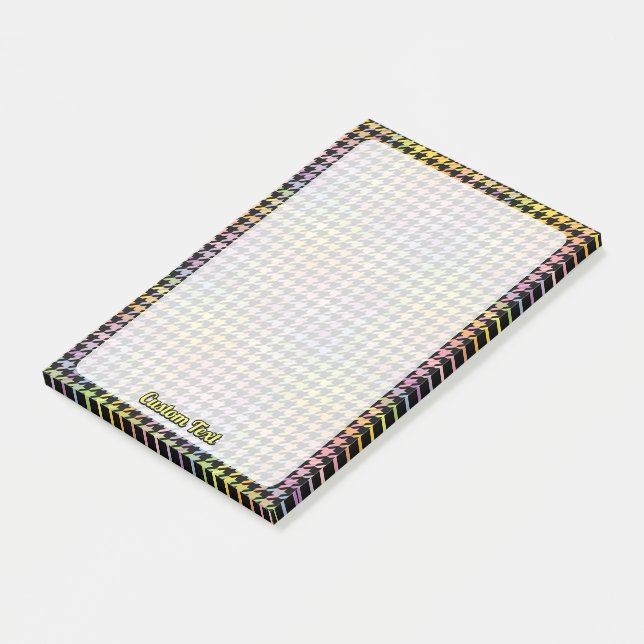 Rainbow Houndstooth Mönster Post-it Block (Vinklad)