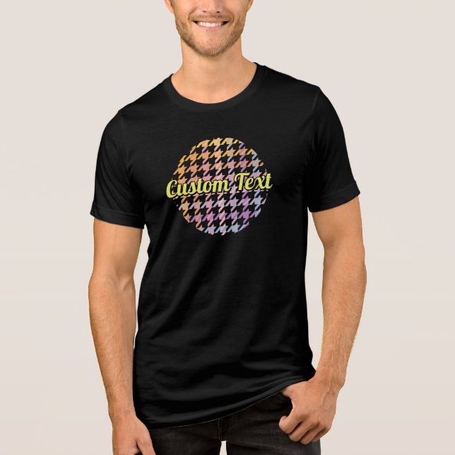 Rainbow Houndstooth Mönster T Shirt (Framsida)