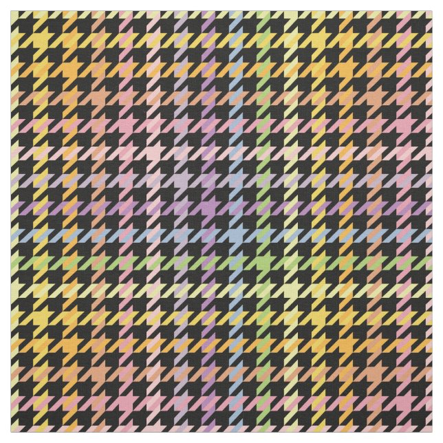Rainbow Houndstooth Mönster Tyg (Provkarta)