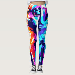 Rainbow Hued Hund Art Leggings