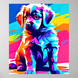 Rainbow Hued Hund Art Poster