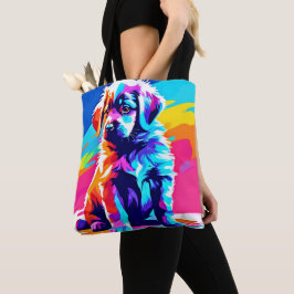 Rainbow Hued Hund Art Tygkasse