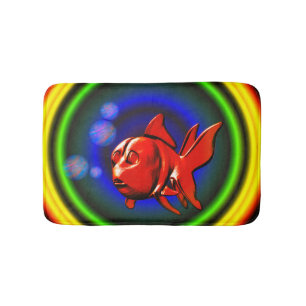 Rainbow Hues Cute Abstrakt Goldfish Badrumsmatta