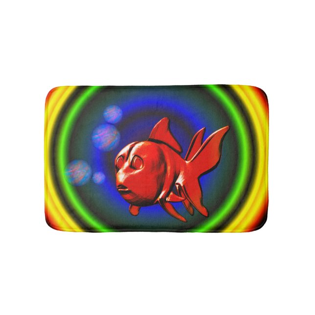 Rainbow Hues Cute Abstrakt Goldfish Badrumsmatta (Framsidan)