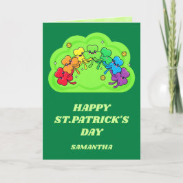 Rainbow Hugs St. Patrick’s Day Greeting Card Kort
