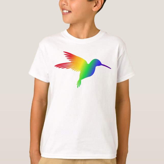 Rainbow Hummingbird Boys' T Shirt (Framsida)