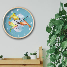 Rainbow Hummingbird Dance Stor Klocka